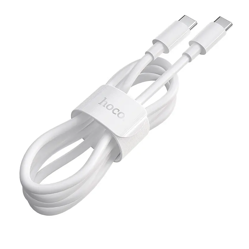 Кабель Hoco X51 High-power 100W charging data cable Type-C to Type-C ( L-1M ) White - фото 2