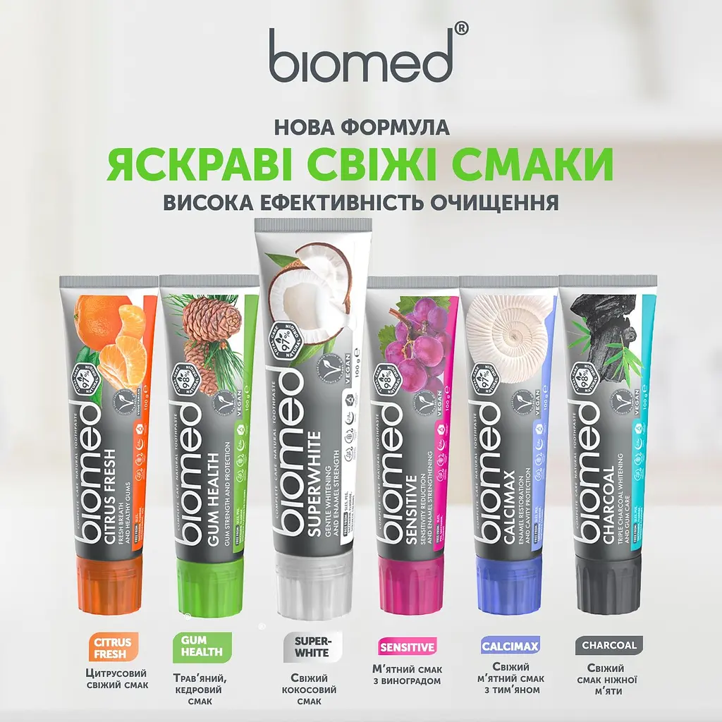 Зубна паста Biomed Superwhite Дбайливе відбілювання і зміцнення чутливої ​​емалі 100 г - фото 10