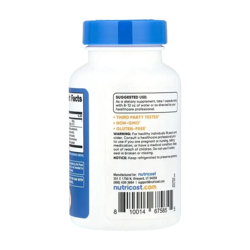 Вітамінно-мінеральний комплекс Nutricost Комплекс пробіотиків, 10 млрд КУО, Probiotic Complex, 60 капсул (NCS67585) - фото 3