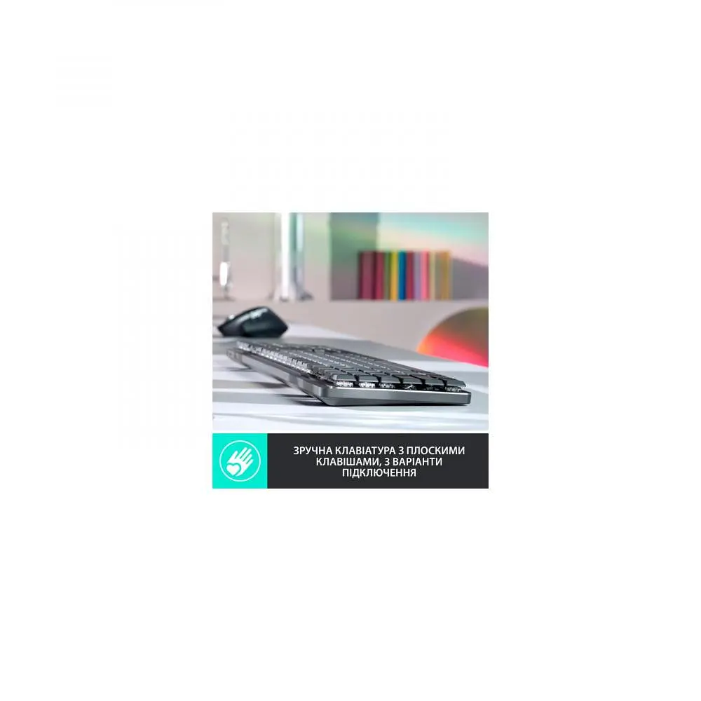 Клавіатура Logitech MX Wireless Illuminated Performance Graphite Clicky (920-010759) - фото 5