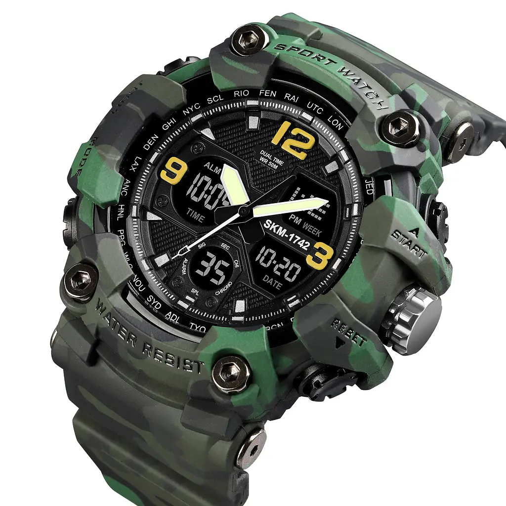 Наручний годинник чоловічий 1742 Green Military Skmei acs0030608 - фото 3