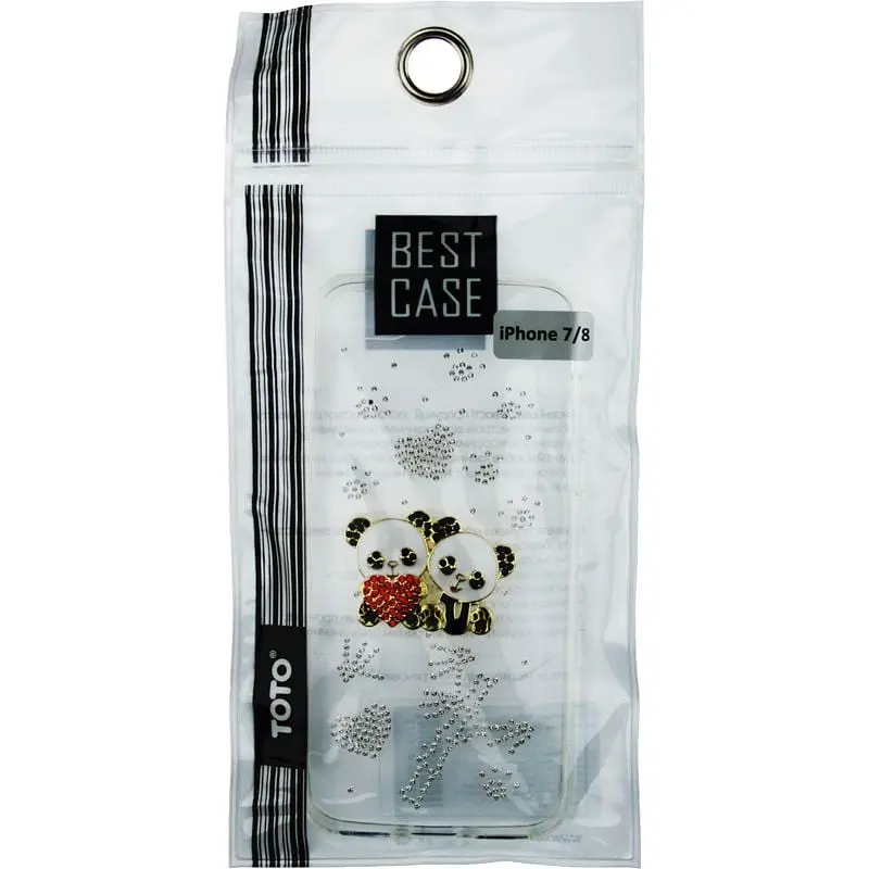 Чохол-накладка Toto TPU case with stones iPhone 7/8/SE 2020 Panda Transparent - фото 2