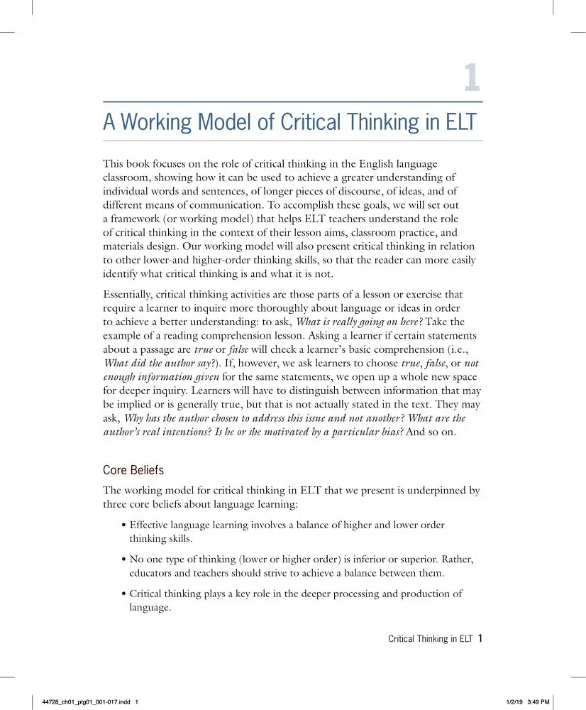 Critical Thinking in ELT. A Working Model for the Classroom - фото 6