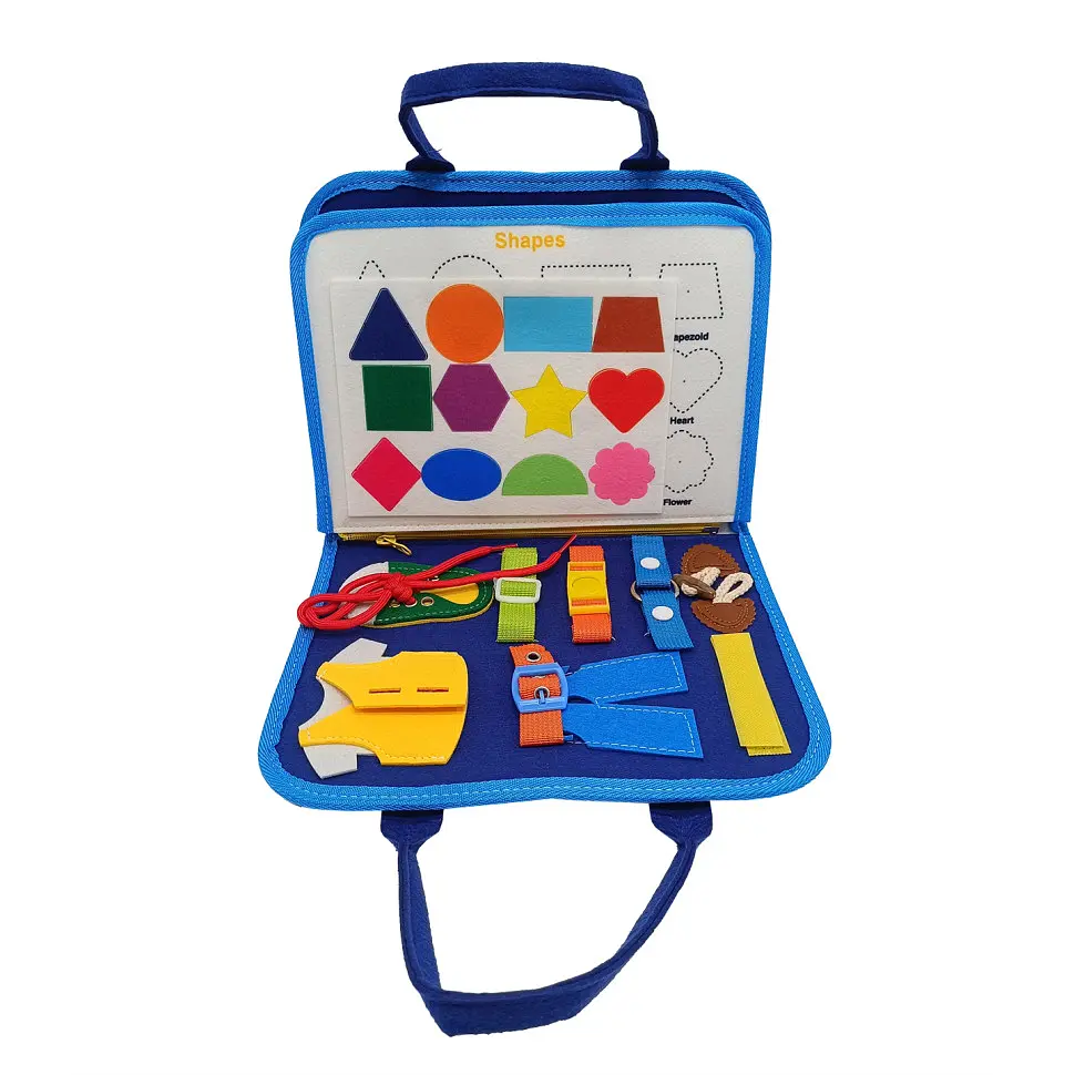 Дитяча розвивальна сумочка-логіка XX45285-3 тактильні, розвивальні вправи, з фетру - фото 2