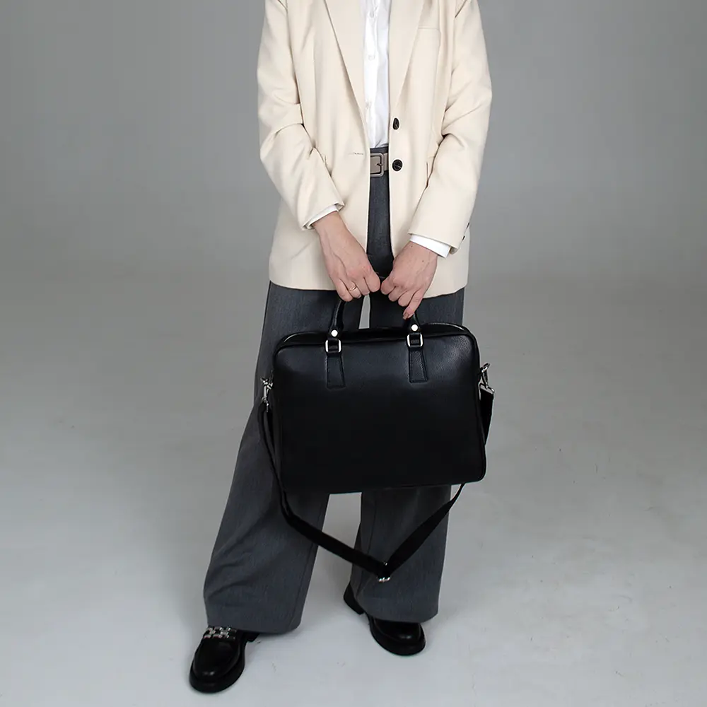 Сумка-портфель для ноутбука и документов кожаная А4 Virginia Conti M01287_f  черная - фото 5