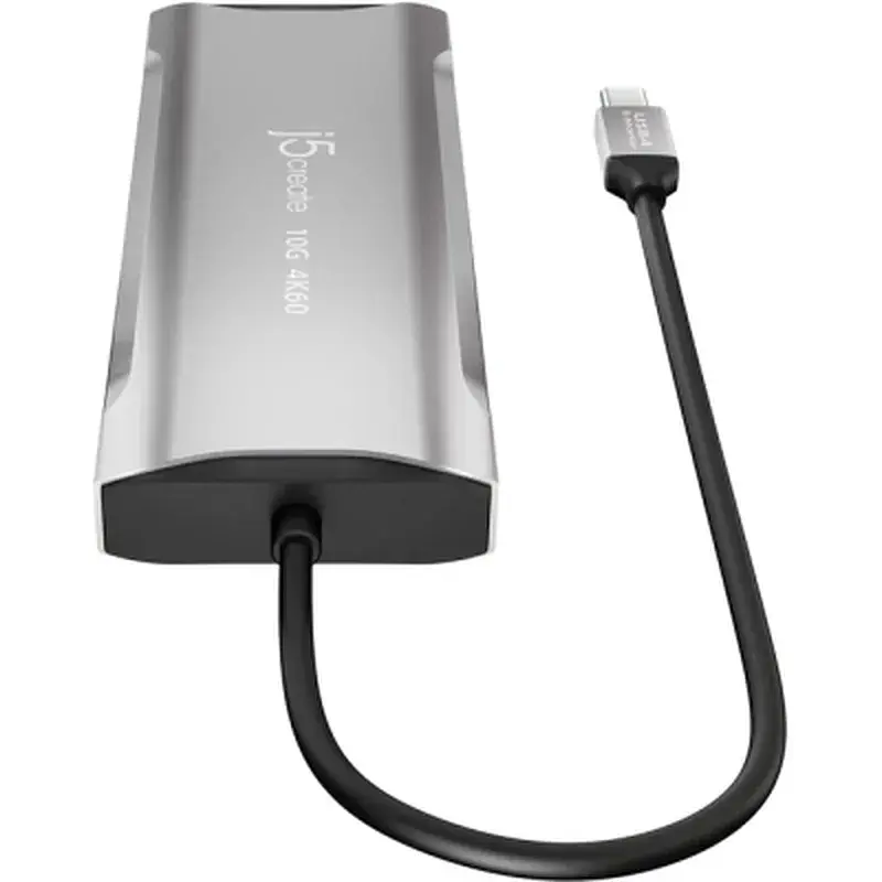 Концентратор J5create USB-C 9-in-1 2xUSB 3.2 + 2xUSB-C PD + 2xHDMI 4K + DisplayPort + SD/TF + RJ45 1000Mbps gray (JCD397-N) - фото 4