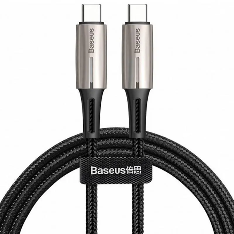 Кабель Baseus Water Drop-Shaped Lamp Cable Type-C to Type-C 1m CATSD-J01 Black - фото 3