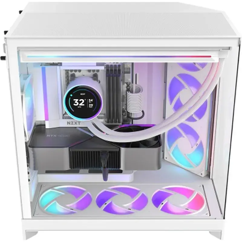 Корпус для ПК NZXT H9 Flow RGB Dual-Chamber White (CM-H92FW-R1) - фото 3