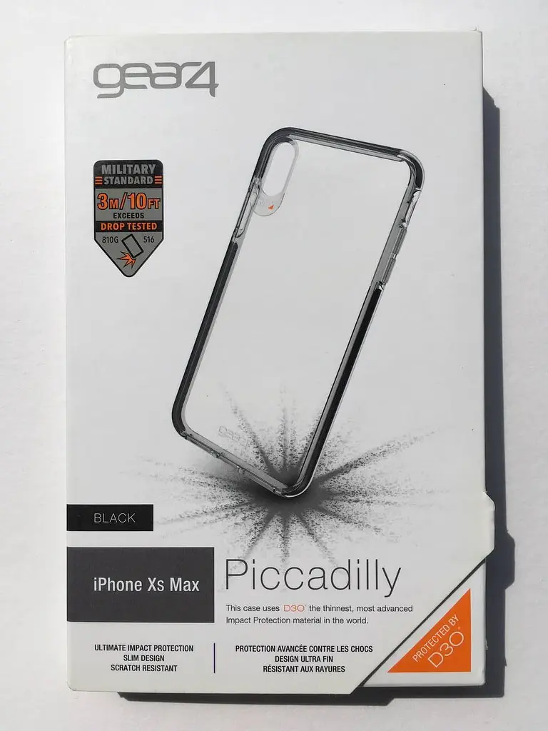 Оригинальный противоударный чехол для iPhone XS / iPhone X Gear4 Piccadilly D3O Black + Прозрачный - фото 2