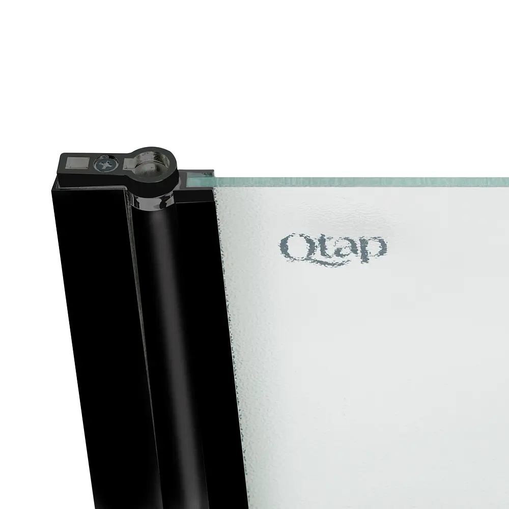 Шторка для ванни Qtap Standard BLM407513APL скло Pear 6 мм, 75x130 см, ліва, Ліва, матовий, Черный матовый - фото 4