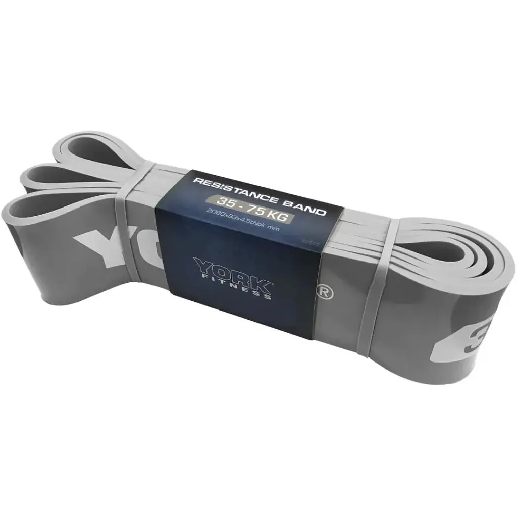 Резинка для фітнесу York Fitness 35-75кг - 2080x85x4,5 мм, сірий - фото 5