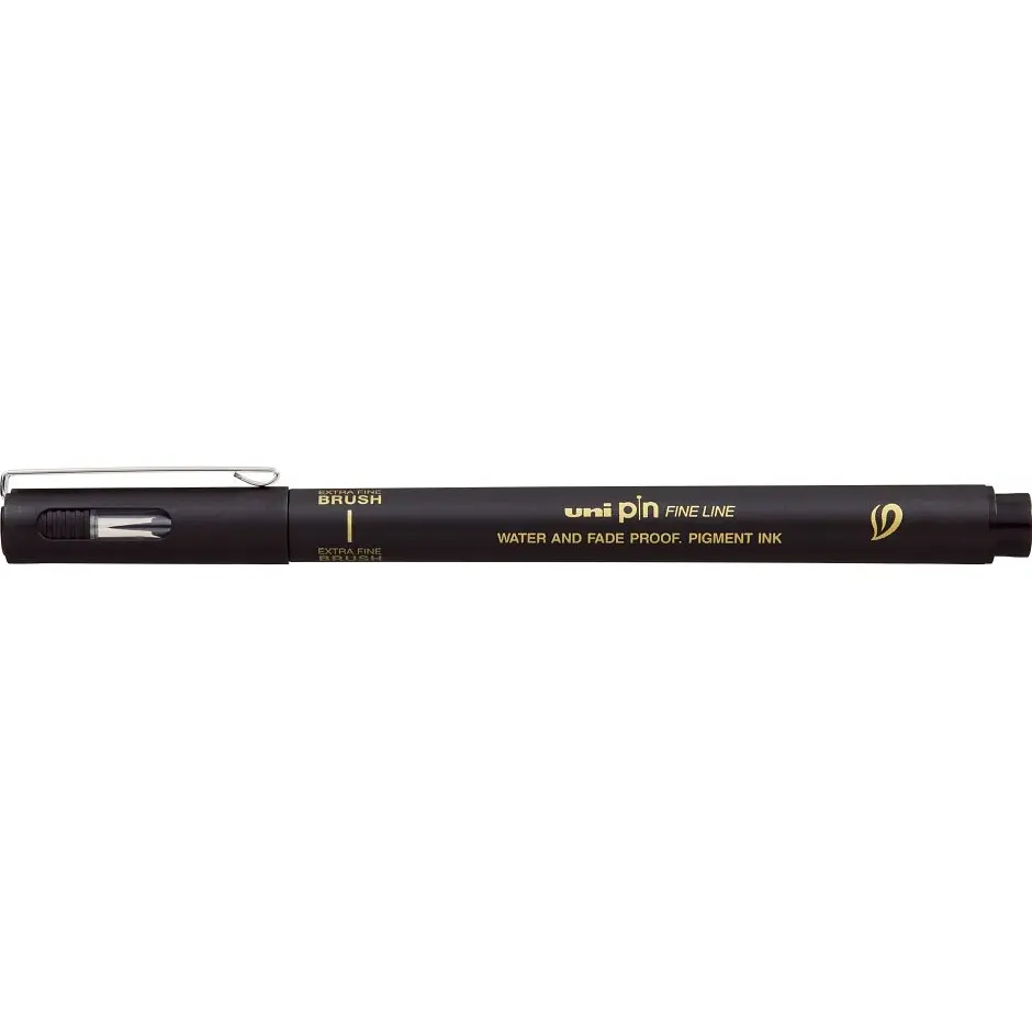Лайнер-кисть Uni Pin Extra Fine Brush черный 4 мм (PINBR-500EF(S)BLACK) - фото 2