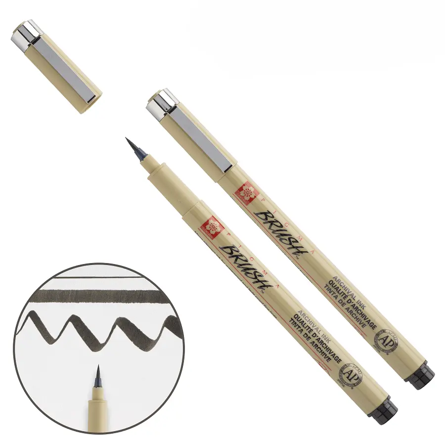 Лінер-пензель Sakura PIGMA Brush, чорний