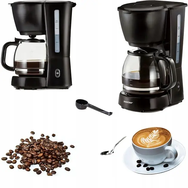 Кофеварка капельная Silver Crest SKMK 1000 A1 съемный резервуар немецкая 1.25 л 1000 Вт черная - фото 3