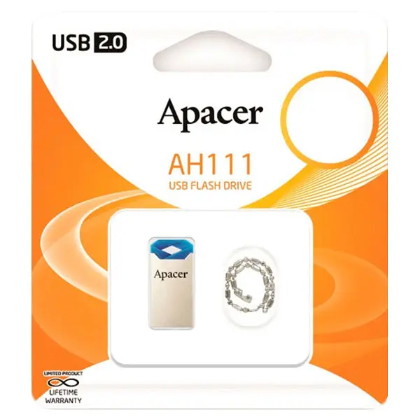 Флеш-накопичувач Apacer USB 64GB AH111 Silver/Blue (AP64GAH111U-1) - фото 3