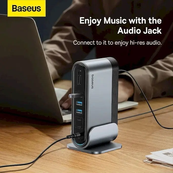 USB-хаб Baseus UnionJoy 17-Port Triple-Display Gray (B00532304811-00) [158346] - фото 9