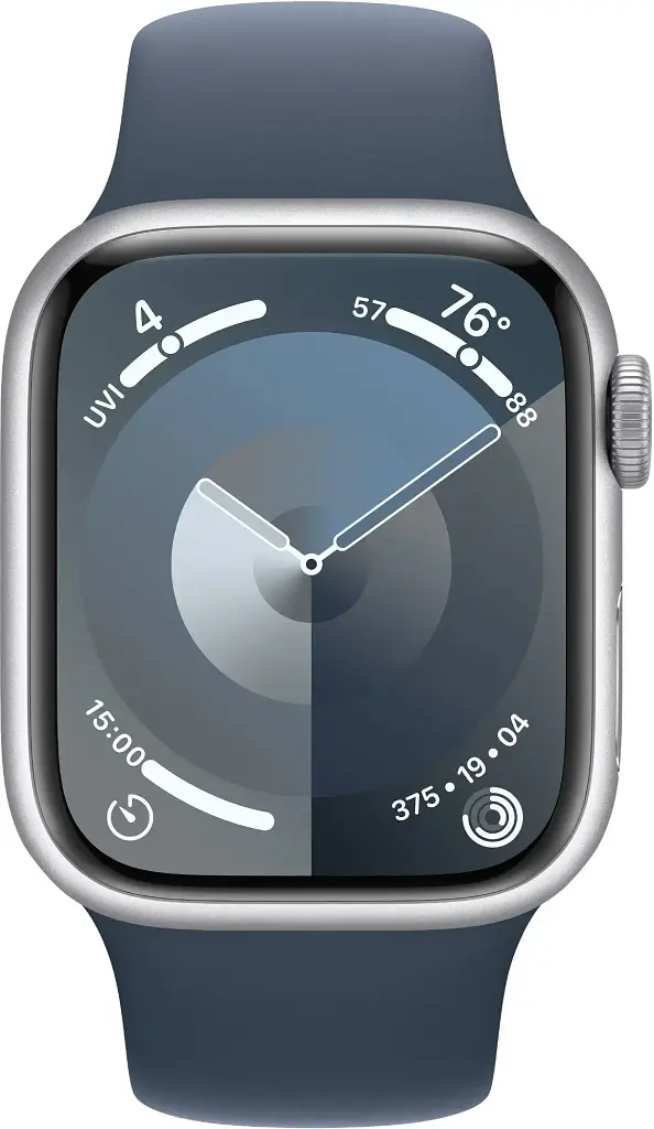 Смарт-часы Apple Watch Series 9 41mm Silver Aluminum Case with Storm Blue Sport Band -M/L (MR913QC/A) - фото 2