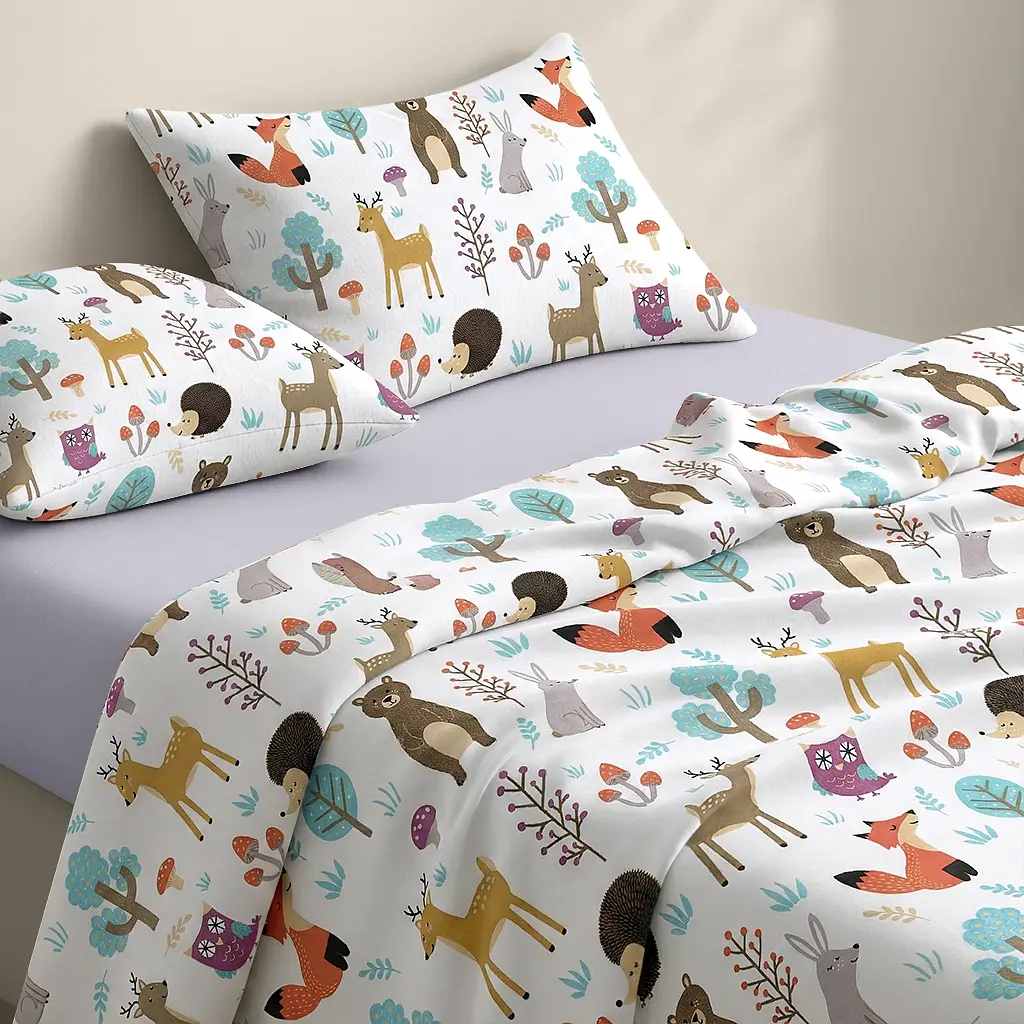 Дитяча постільна білизна фланель в ліжечко ANIMALS MUSHROOMS CS3 COSAS (2200000003560) - фото 2