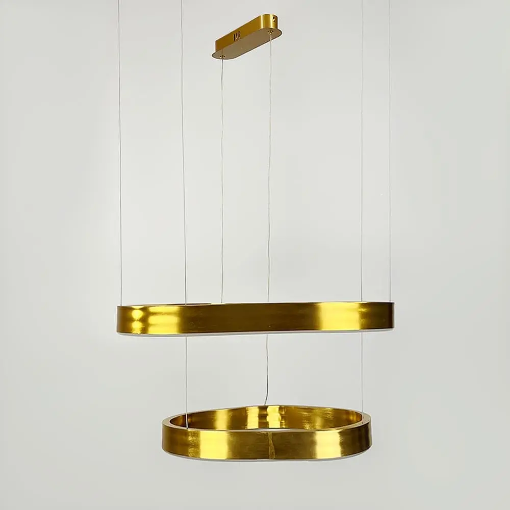 Необычная и эффектная люстра на 2 яруса 60+40 см в золотом корпусе Ст. PCL004-600*400 PGD | Line F - фото 4