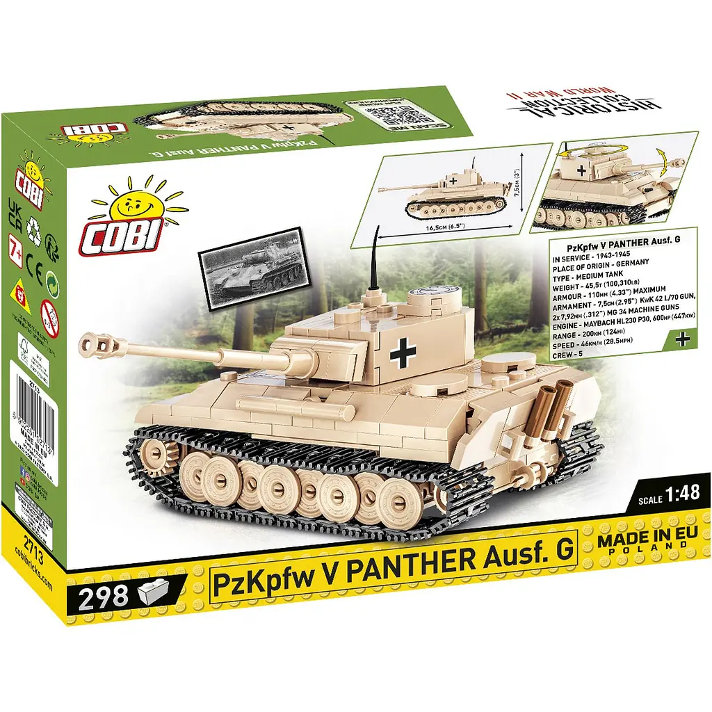 Конструктор Cobi Друга Світова Війна Танк Panzer V Пантера 298 деталей (COBI-2713) - фото 2