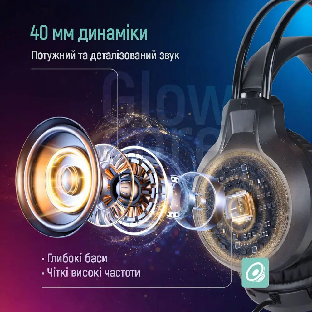 Гарнітура СolorWay GlowCore RGB Black (CW-HPG02BK) - фото 3