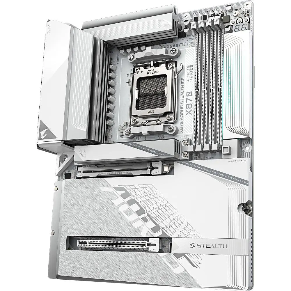 Материнська плата Gigabyte X870 AORUS STEALTH ICE (X870 AORUS STEALTH ICE) (Socket AM5, AMD X870, ATX) - фото 3