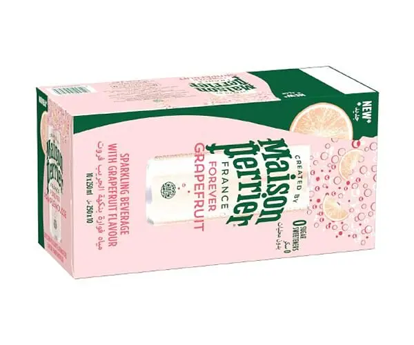 Maison Perrier Forever Grapefruit, Упаковка 10 шт. х 0,25 л, Вода мінеральна зі смаком Грейпфруту Мейсон Пер'є, без цукру, ж/б - фото 2