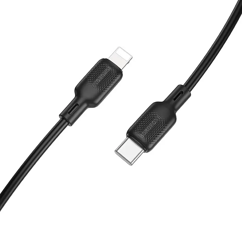 Дата кабель Borofone BX113 Lenny Type-C to Lightning 27W (3m) Black - фото 4