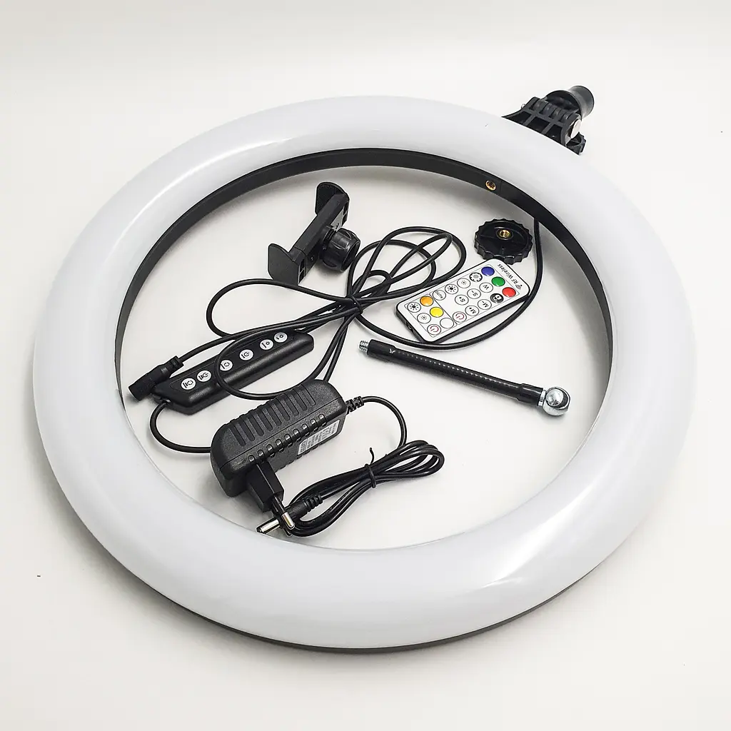 Кільцева LED лампа з пультом 38см RGB 8 кольорів кільцеве світло RING LIGHT MJ38 - фото 2