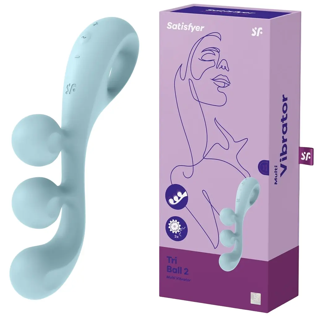 Вибратор для тройной стимуляции Satisfyer Tri Ball 2 20.5 см голубой - фото 2
