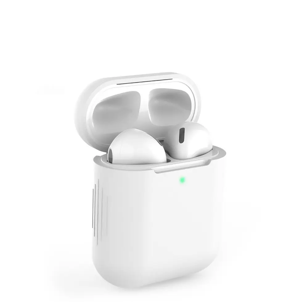 Футляр для наушников Airpods 1/2 Белый, силиконовый чехол на аирподс чехол для аирподсов - фото 2