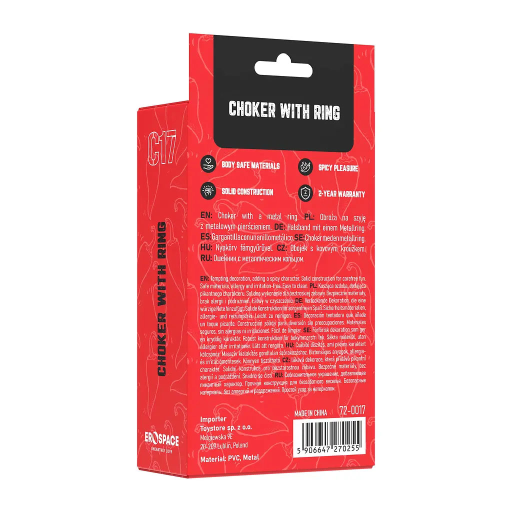 Нашийник Erospace Wild Play Choker With Ring C17 чорний - фото 8