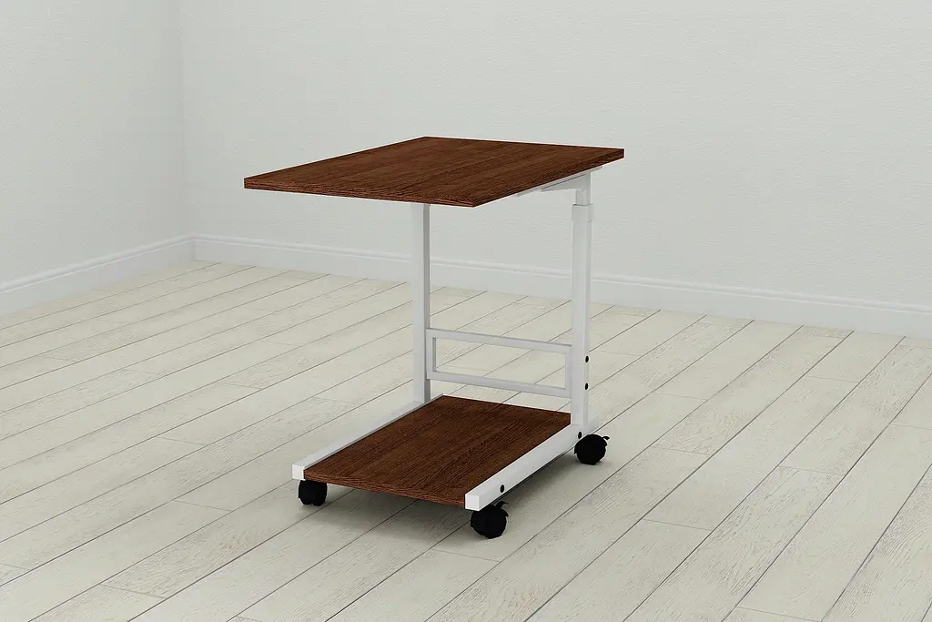 Стол приставной Ferrum-decor Френа 62x40x60 металл Белый ДСП Венге 16мм (FRD-105399) - фото 2