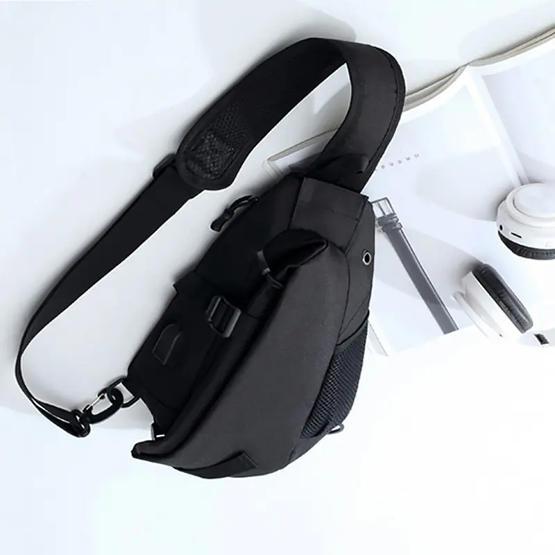 Рюкзак на одне плече No Brand 905 32х22 см Black 13056-84488 - фото 3