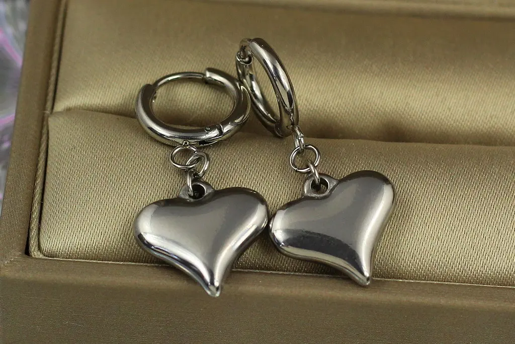 Сережки Xuping Jewelry Валентинка 2 см сріблясті