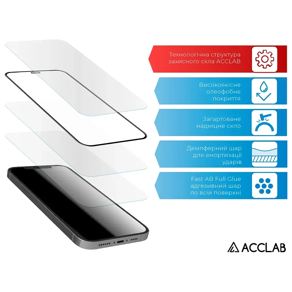Скло захисне ACCLAB Full Glue Infinix Note 12 Pro Black (1283126546617) - фото 4