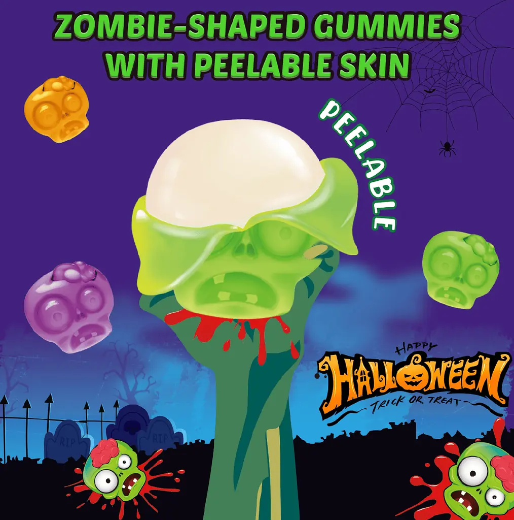 Желейні цукерки Amos Peelerz Peelable Gummy Zombie 240г - фото 3