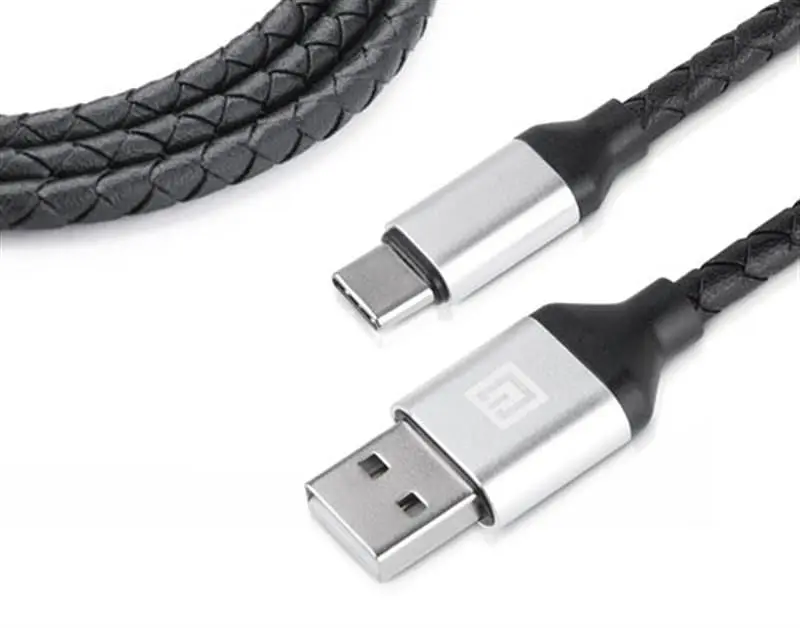Кабель REAL-EL Premium Leather USB - USB Type-C (M/M), 1 м, Black (EL123500049) - фото 7