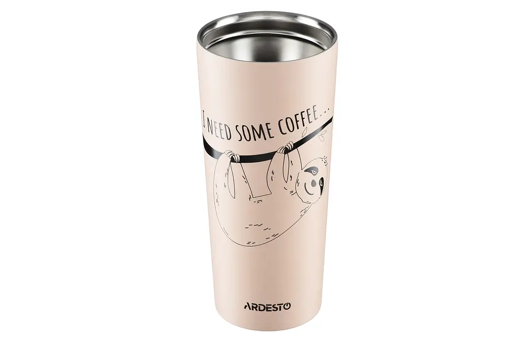 Термокухоль Ardesto Coffee time Bradypus 450 мл бежевий - фото 2