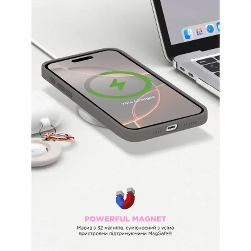 Чохол до мобільного телефона Armorstandart ICON2 MagSafe Apple iPhone 16 Pro Stone Grey (ARM81316) - фото 9