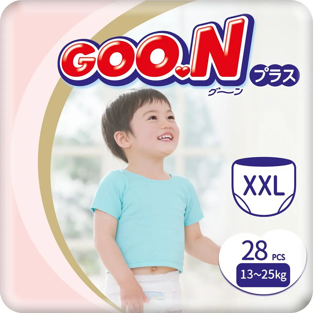 Упаковка трусиків-підгузків Goo.N Plus ХXL (13-25 кг) для дітей унісекс 56 шт. (28 шт. х 2 шт.) - фото 2