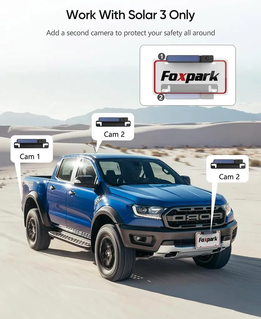 Сонячна бездротова резервна камера заднього огляду для автомобіля Foxpark - фото 5