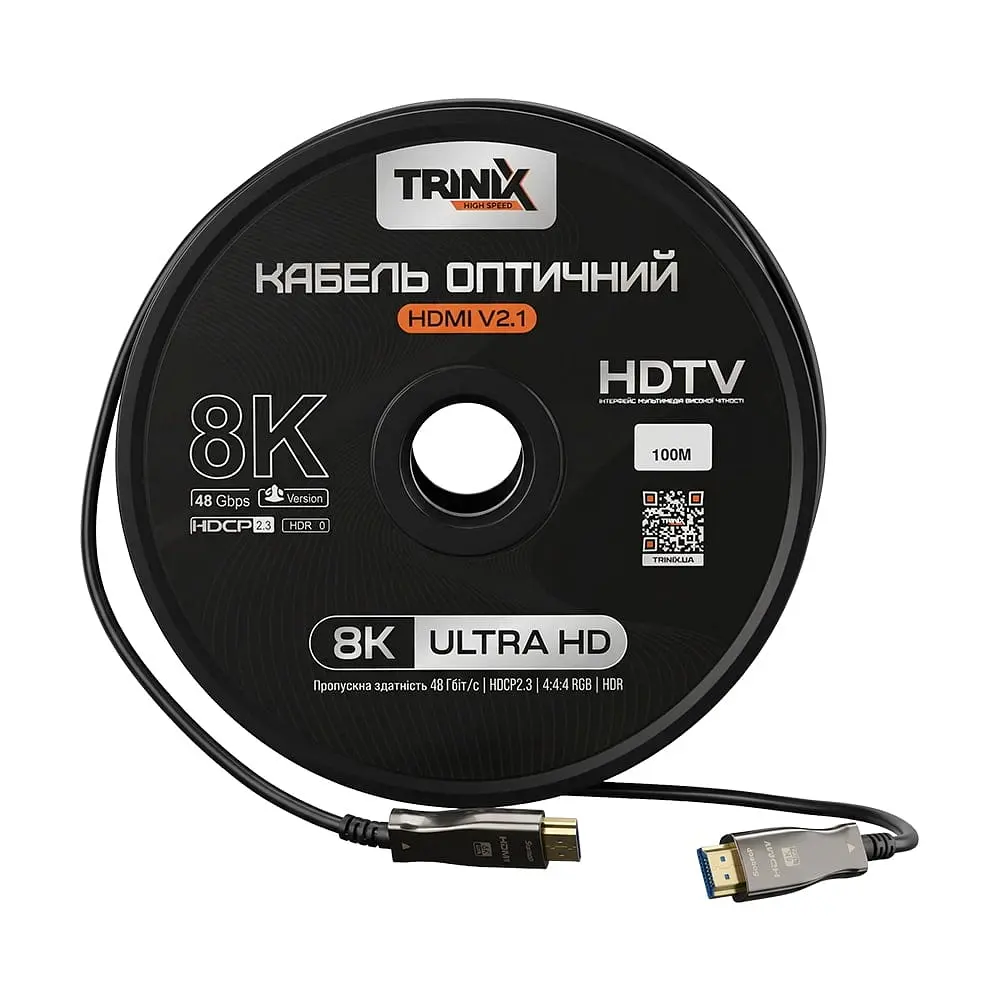 Кабель HDMI V2.1 оптичний Trinix 100м (AOC-HDMI8k-100m) (74-00144) - фото 2