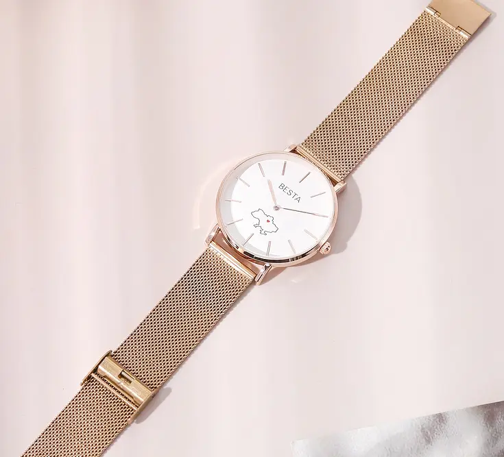 Наручний годинник жіночий Besta Love UA Rosegold Золотий (3143) - фото 8