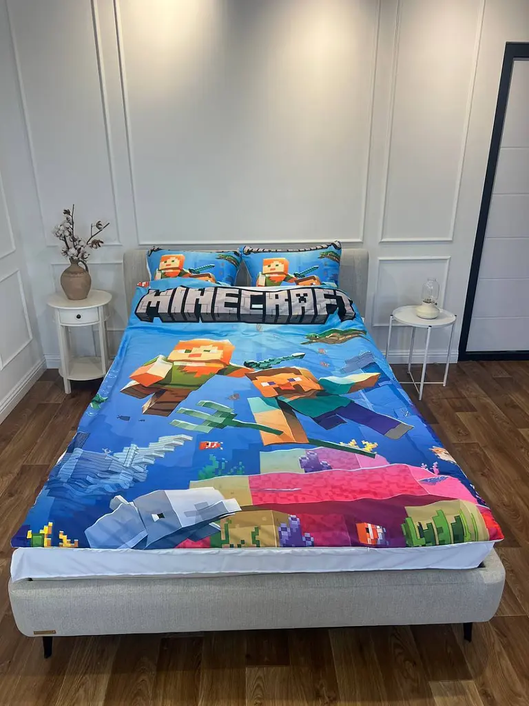 Постільна білизна 3D полуторна з мікросатину Minecraft №3 31397 150х215 см 50х70 см - фото 5