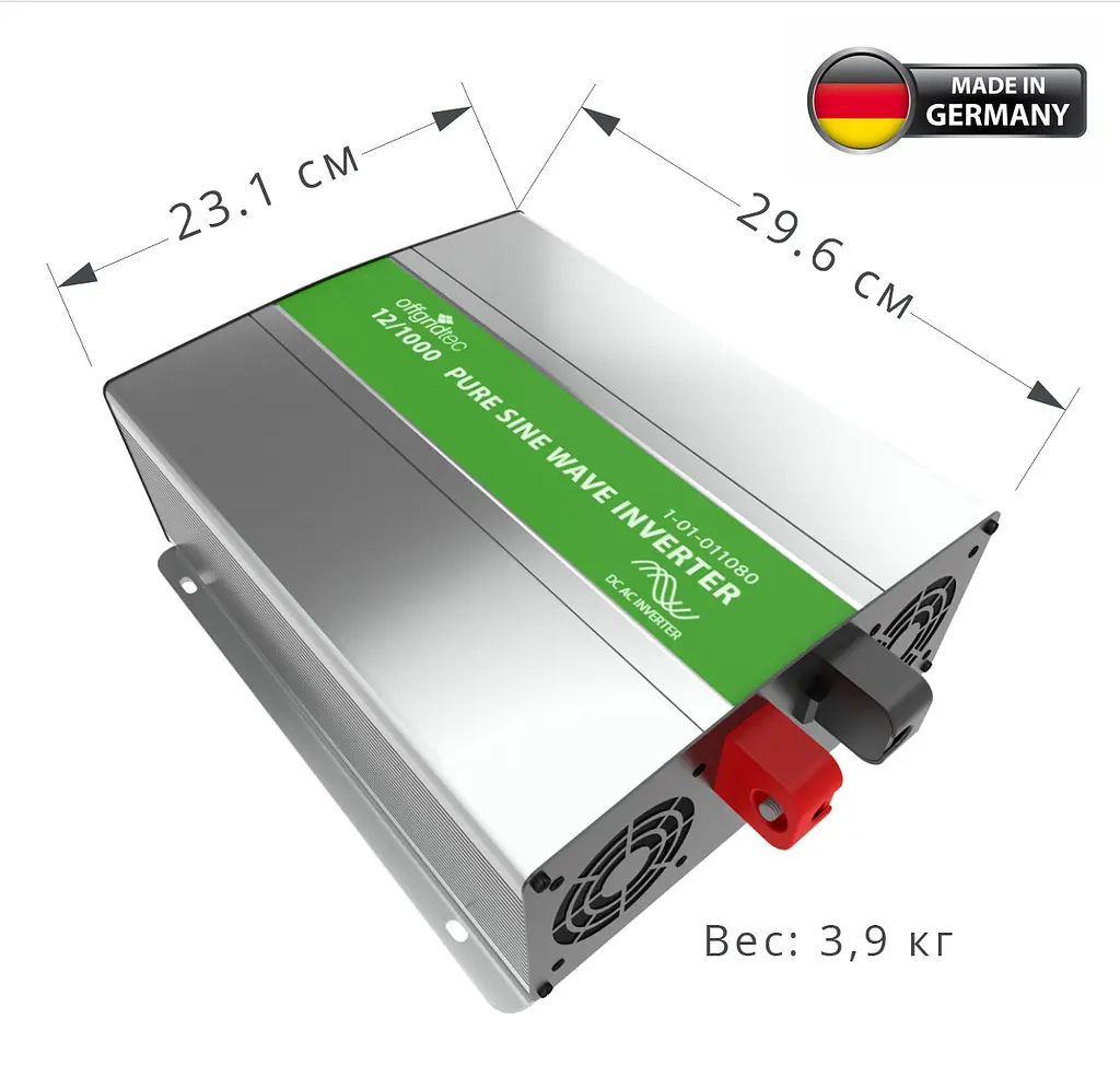 Перетворювач напруги інвертор Offgridtec 12V на 230V 1000W/1600W чиста синусоїда - фото 2