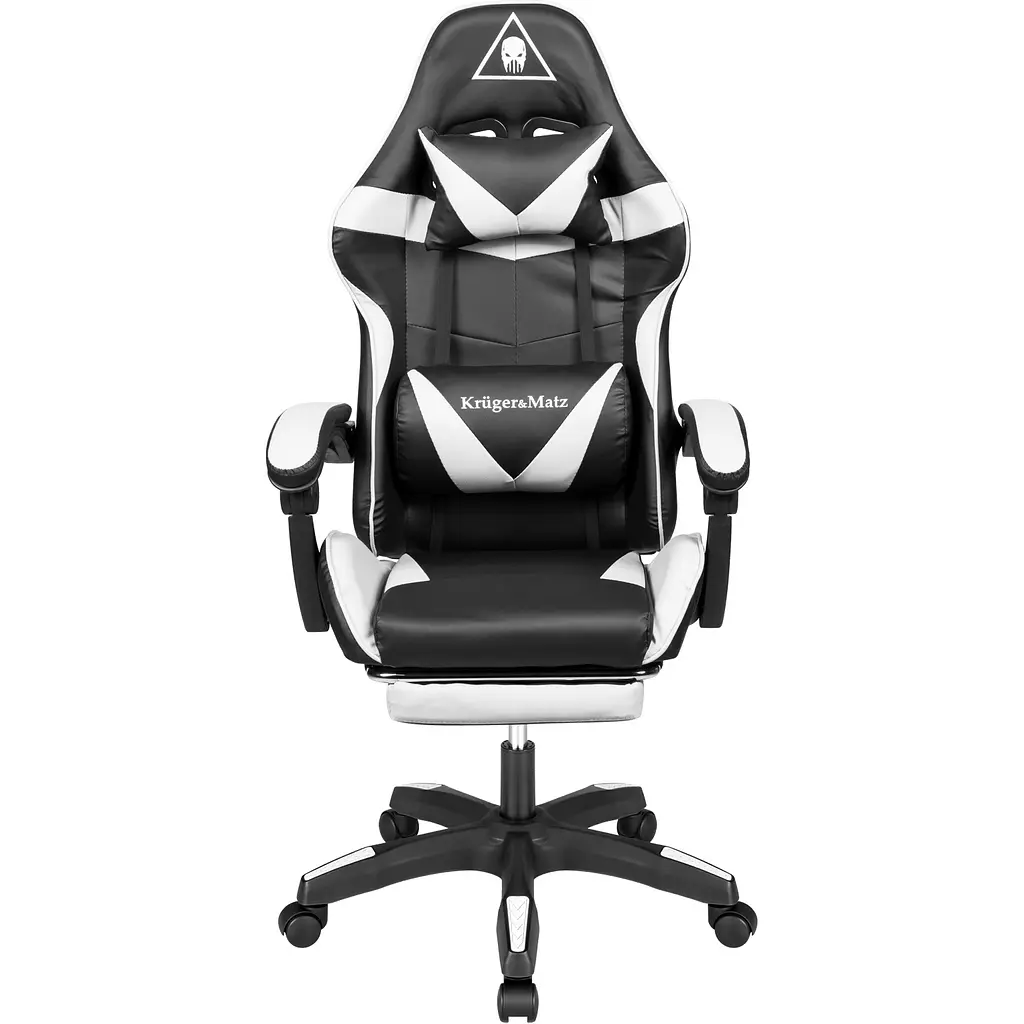 Кресло геймерское Kruger&Matz GX-150 с подставкой для ног Black/White - фото 3