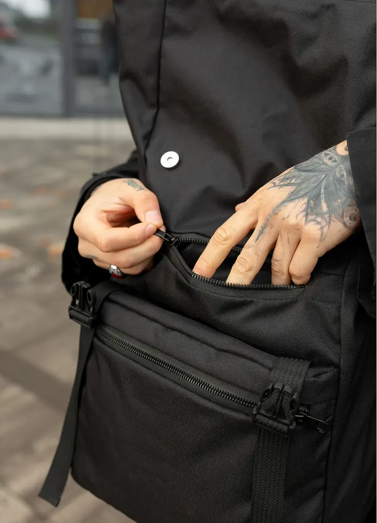Мужской рюкзак Sambag RollTop ZARD черный тканевый 41 х 30 х 16 см (24238065m) - фото 7