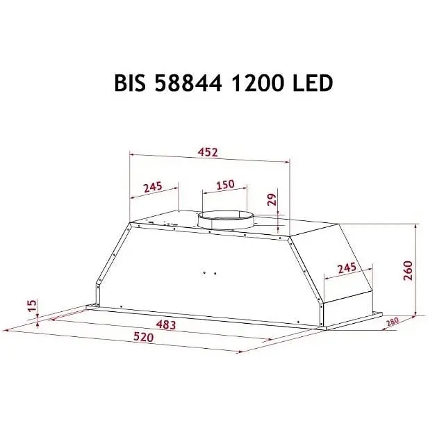 Витяжка Perfelli BIS 58844 BL 1200 LED - фото 10