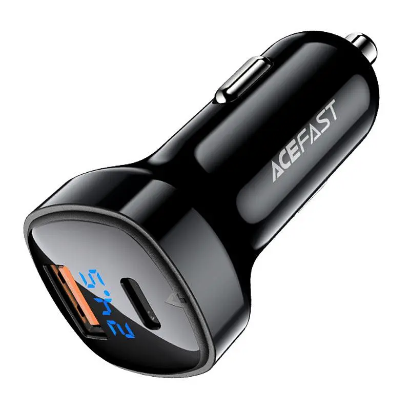 Автомобільний зарядний пристрій ACEFAST B4 digital display 66W(USB-C+USB-A) dual port car charger - фото 2